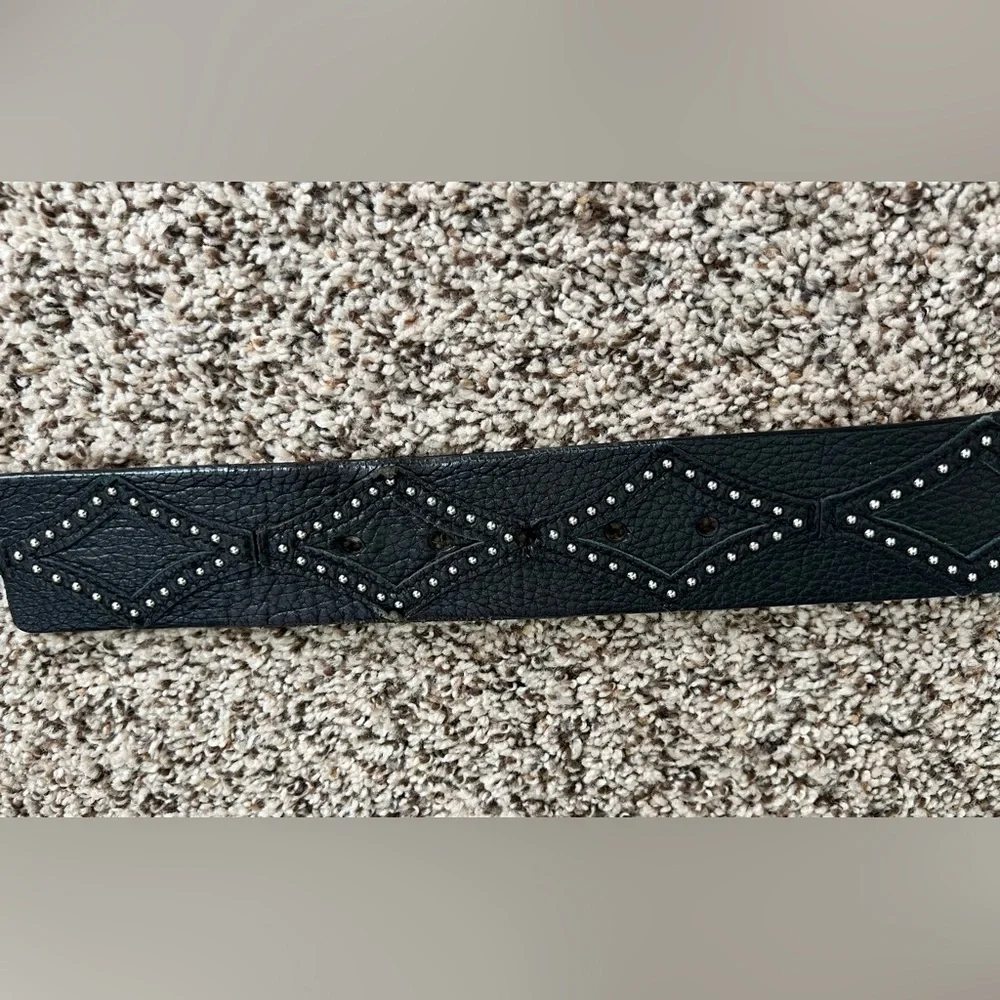 Michael Kors Distressed Leather Studded Western Belt Size Small